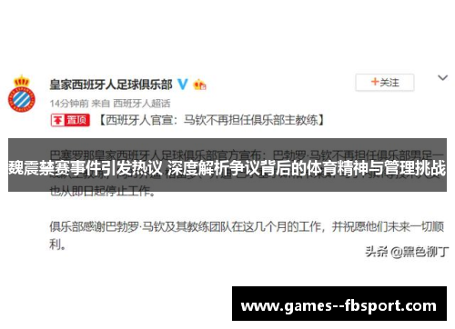 魏震禁赛事件引发热议 深度解析争议背后的体育精神与管理挑战